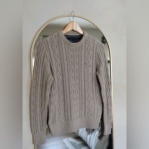 Tommy Hilfiger Men's Beige Cable Knit Sweater